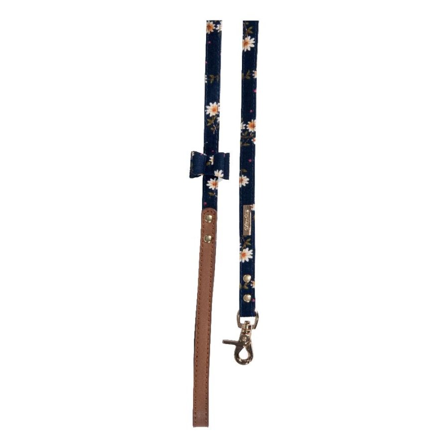 CAMON GUINZAGLIO CUOIO FLOREALE BLU 1,5x120CM