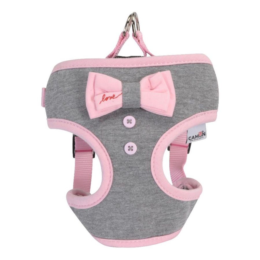 CAMON PETTORINA LOVE GRIGIA FIOCCO ROSA (S) 48/58CM