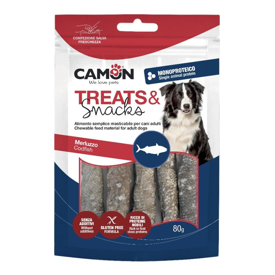 CAMON CANE SNACK TREATS STICKS MERLUZZO 80GR