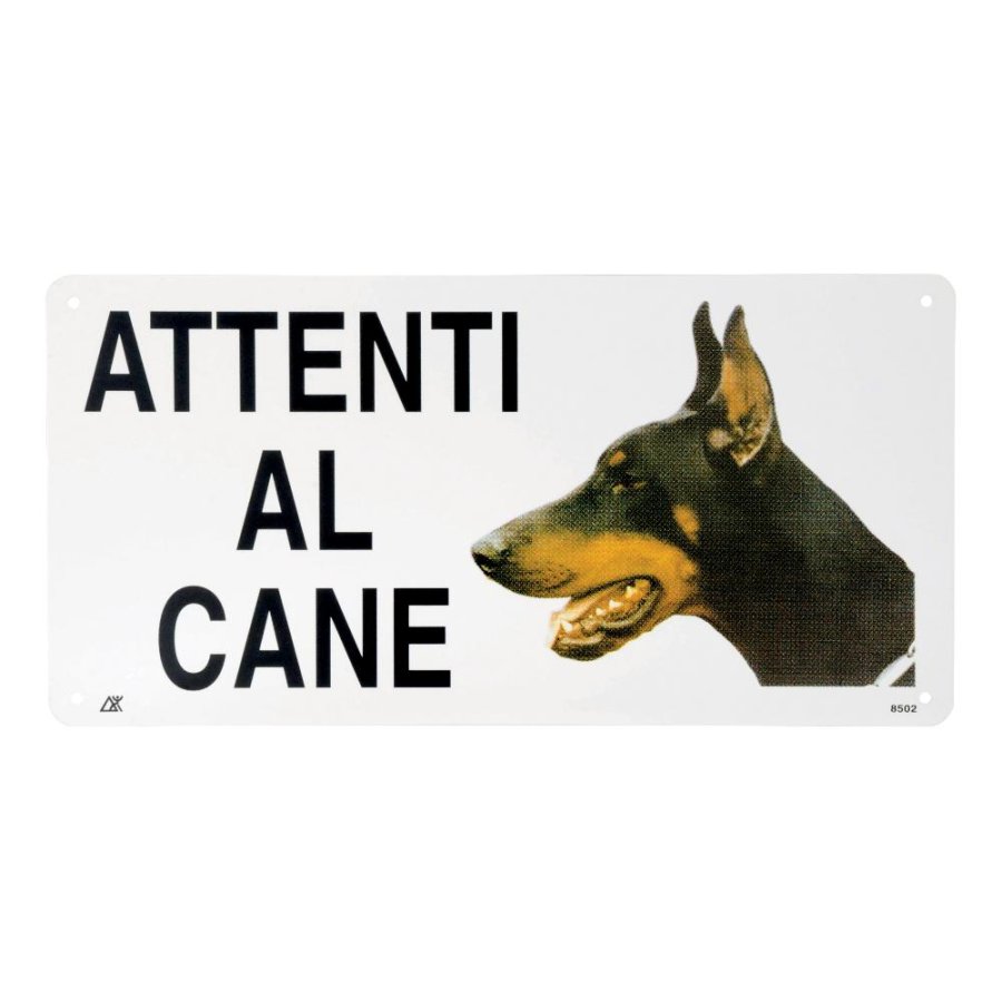 CAMON TARGA "ATTENTI AL CANE" DOBERMAN 25x12,5CM CAD. CAMON TARGA "ATTENTI AL CANE" DOBERMAN 25x12,5CM CAD.