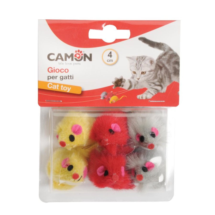 CAMON GIOCO PELUCHE TOPI COLORATI 4CM 6PZ