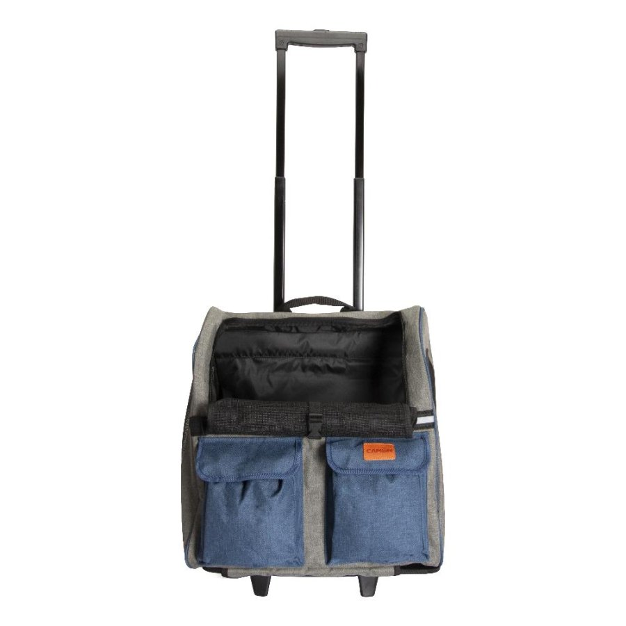 CAMON TRASPORTINO TROLLEY TASCHE FRONTALI BLU/GRIGIO 44x25x40CM CAMON TRASPORTINO TROLLEY TASCHE FRONTALI BLU/GRIGIO 44x25x40CM