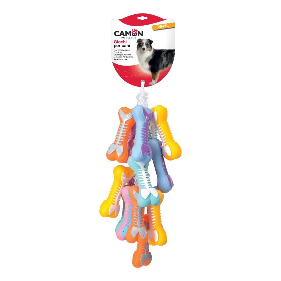 CAMON GIOCO OSSO VINILE PICCOLO LISCA 15CM CAD.