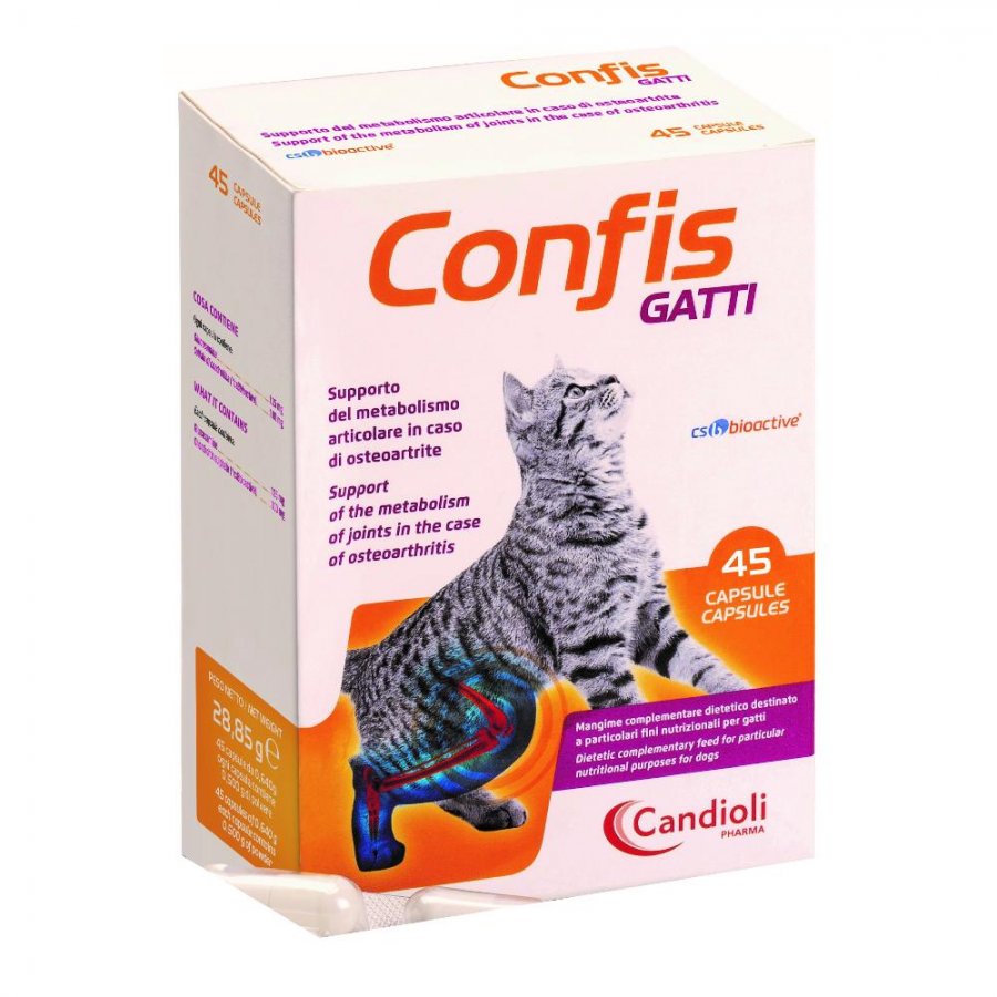 Confis Gatti Integratore Veterinario per Artrite 45 capsule - Supporto Articolare Felino