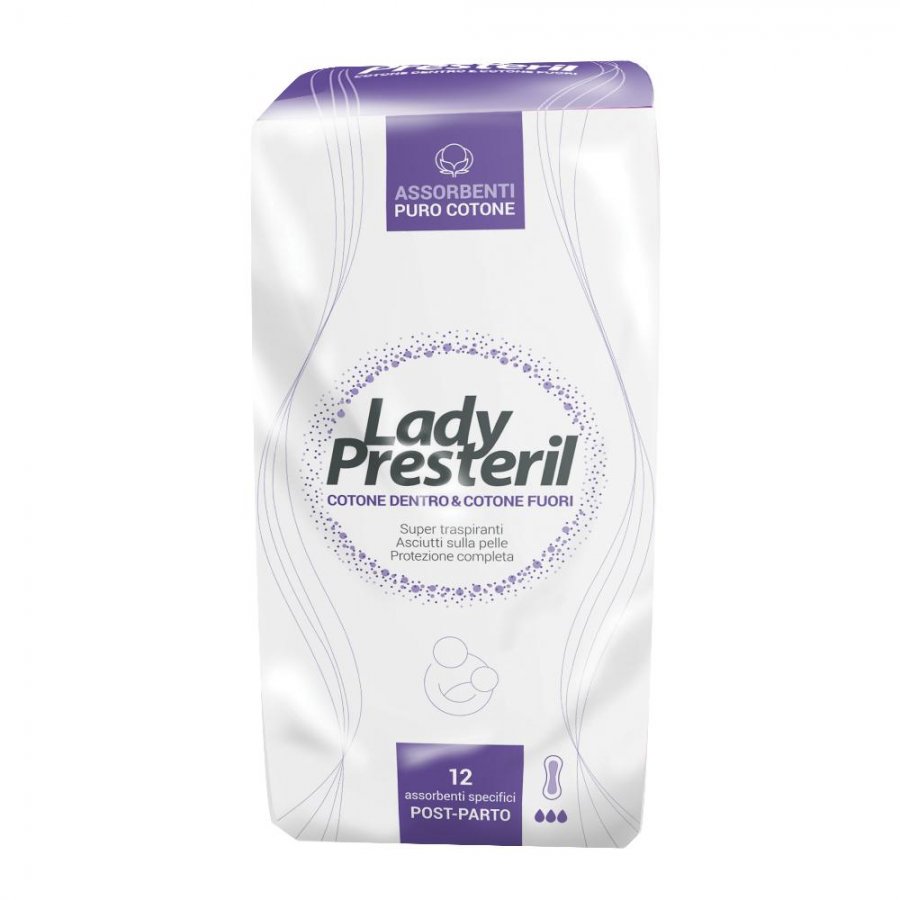 Lady Presteril Postparto 12 Assorbenti - Protezione Comfort Dopo il Parto