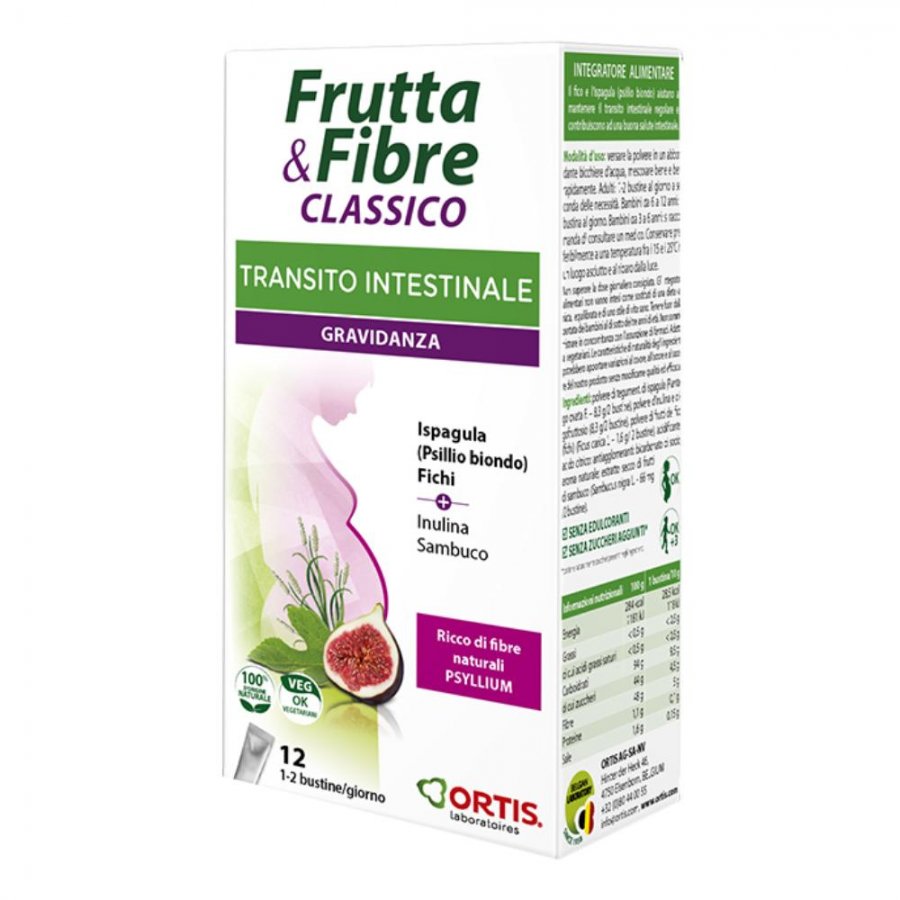 Frutta & Fibre Classico - Integratore alimentare transito intestinale gravidanza 12 Bustine
