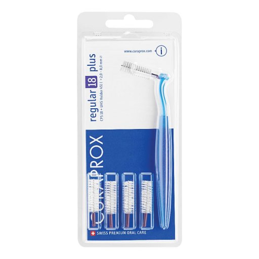 Curaprox CPS Regular 18 Violetto, Scovolino Interdentale Conico, 5 Pezzi, Pulizia Placca, Otturazioni, Corone