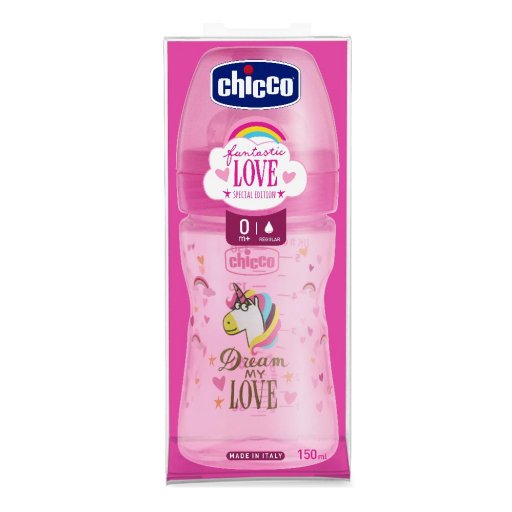 Chicco Biberon WB Fantastic Love Silicone 150ml - Biberon Anti-Colica