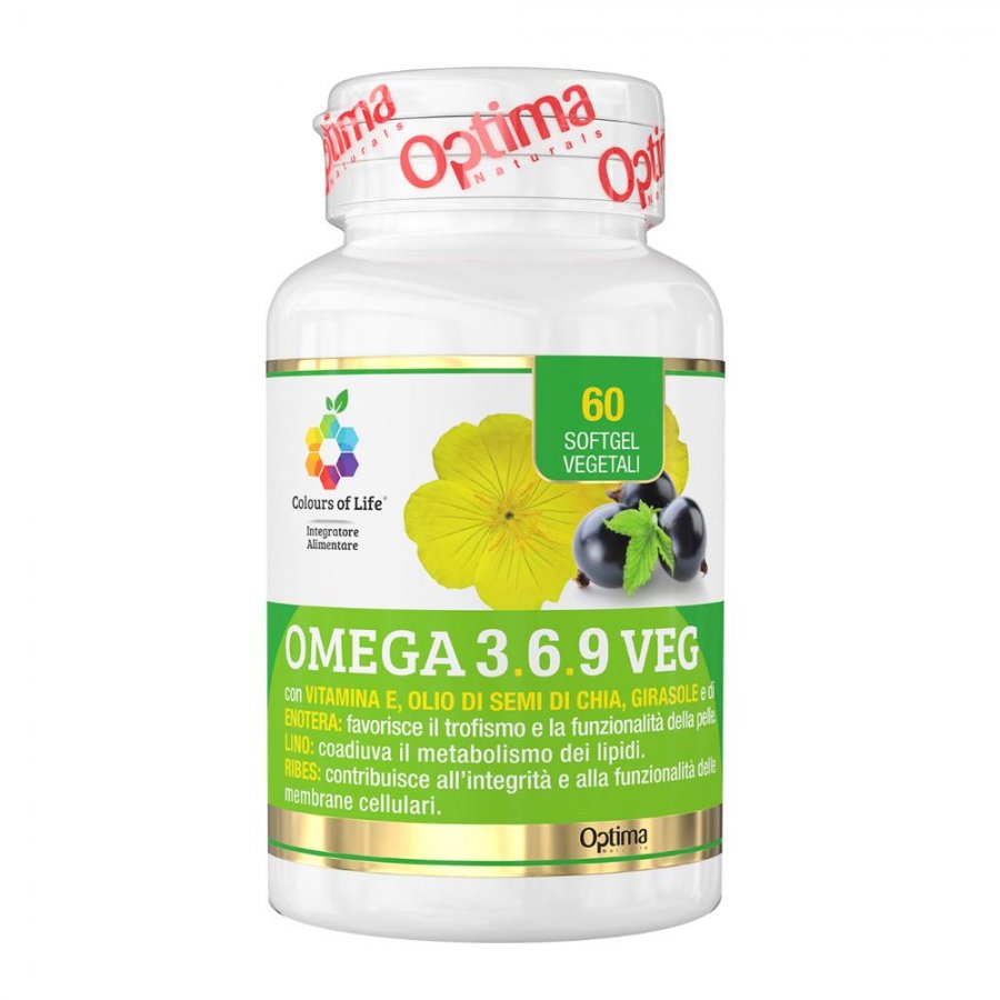 Optima - Omega 3-6-9 Veg 60 Soft Gel - Potente Antiossidante per la Protezione Cellulare