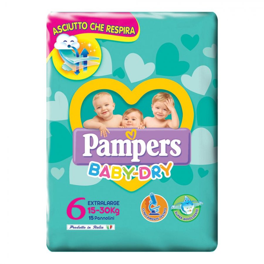 Pampers Baby-Dry Extralarge 15-30 kg 14 Pezzi