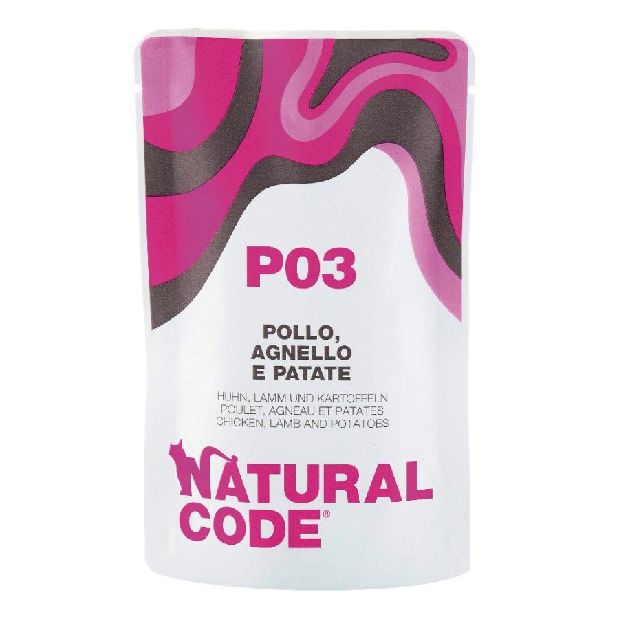 NATURAL CODE GATTO P03 POLLO AGNELLO PATATE 70GR (bustina) NATURAL CODE GATTO P03 POLLO AGNELLO PATATE 70GR (bustina)
