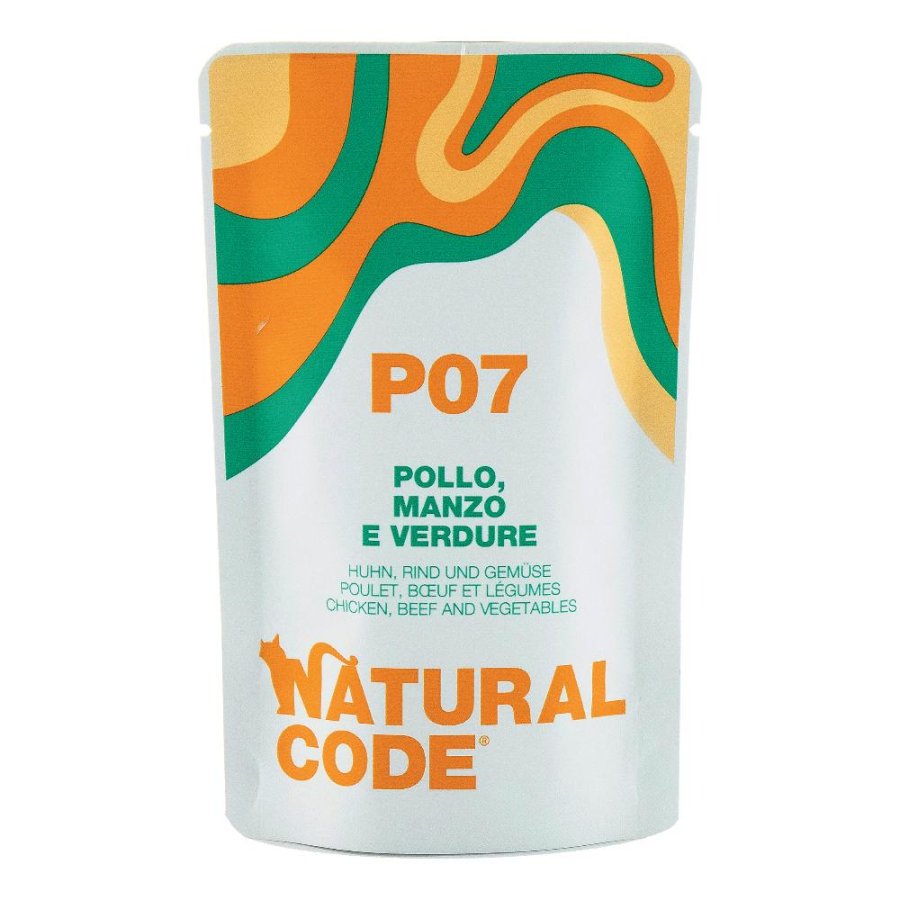 NATURAL CODE GATTO P07 POLLO MANZO VERDURE 70GR (bustina) NATURAL CODE GATTO P07 POLLO MANZO VERDURE 70GR (bustina)