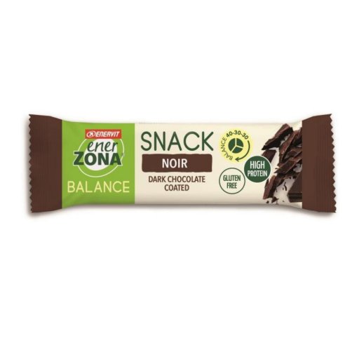 EnerZona Snack 40-30-30 Gusto Fondente Noir, Barretta Bilanciata, 33g - Proteine, Fibra, Cioccolato Fondente