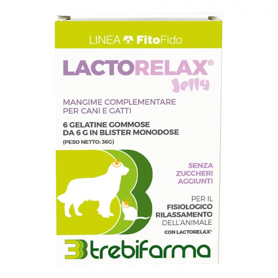 Lactorelax Jelly Integratore per Cani e Gatti 6 Gelatine - Sollievo Rapido per Problemi Digestivi