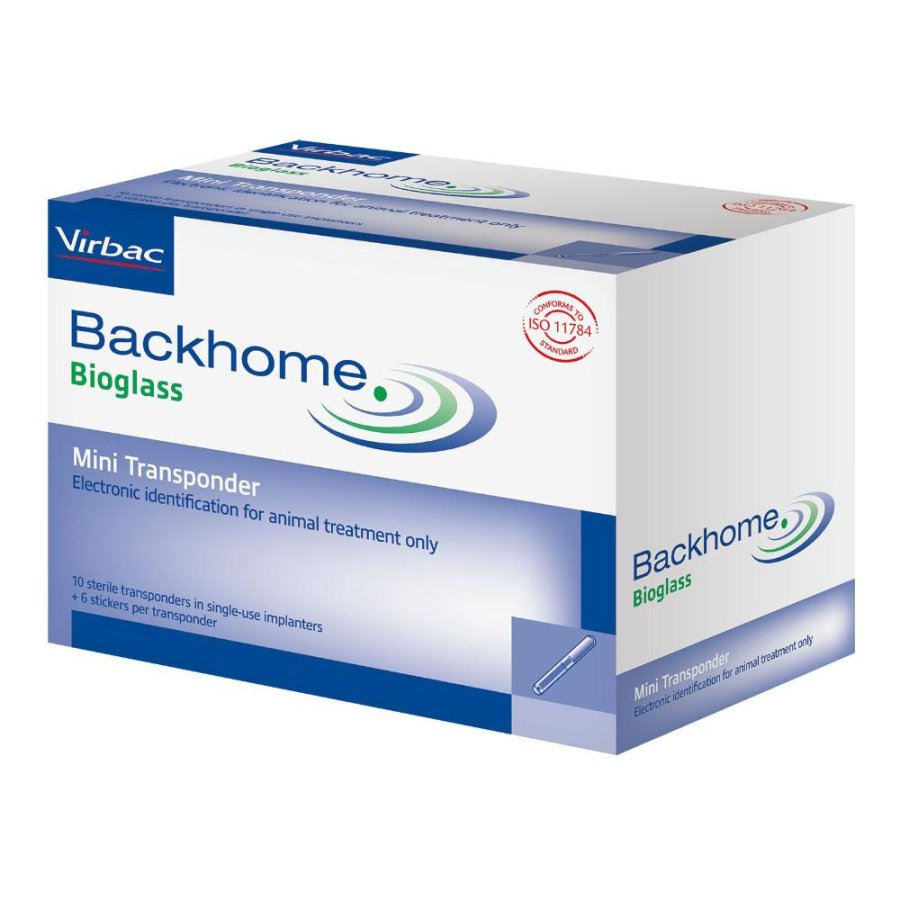 BACKHOME BIOGLASS MINI TRANSPONDER MICROCHIP 10PZ - VIRBAC