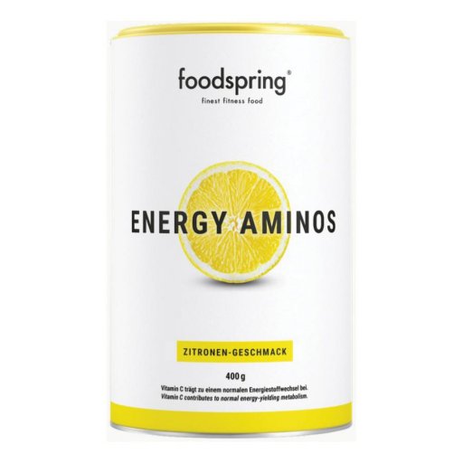 Foodspring Energy Aminos 400g Gusto Limone, Pre-Allenamento con Aminiacidi