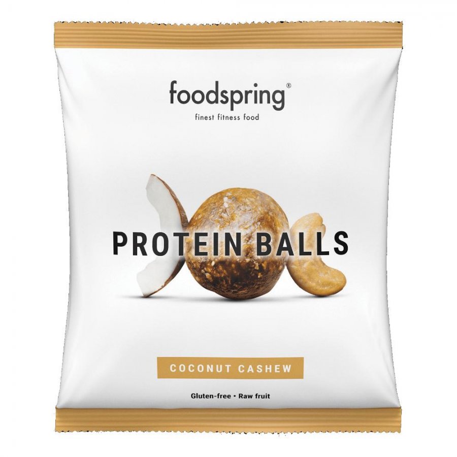 Foodspring Protein Balls Snack Proteico Gusto Cocco Anacardi 40g - Il Piacere Proteico del Tropico