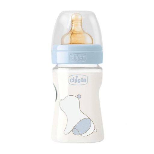 Chicco Biberon Original Touch Caucciù Boy 0 Mesi+ 150ml - Biberon in Caucciù per Neonati