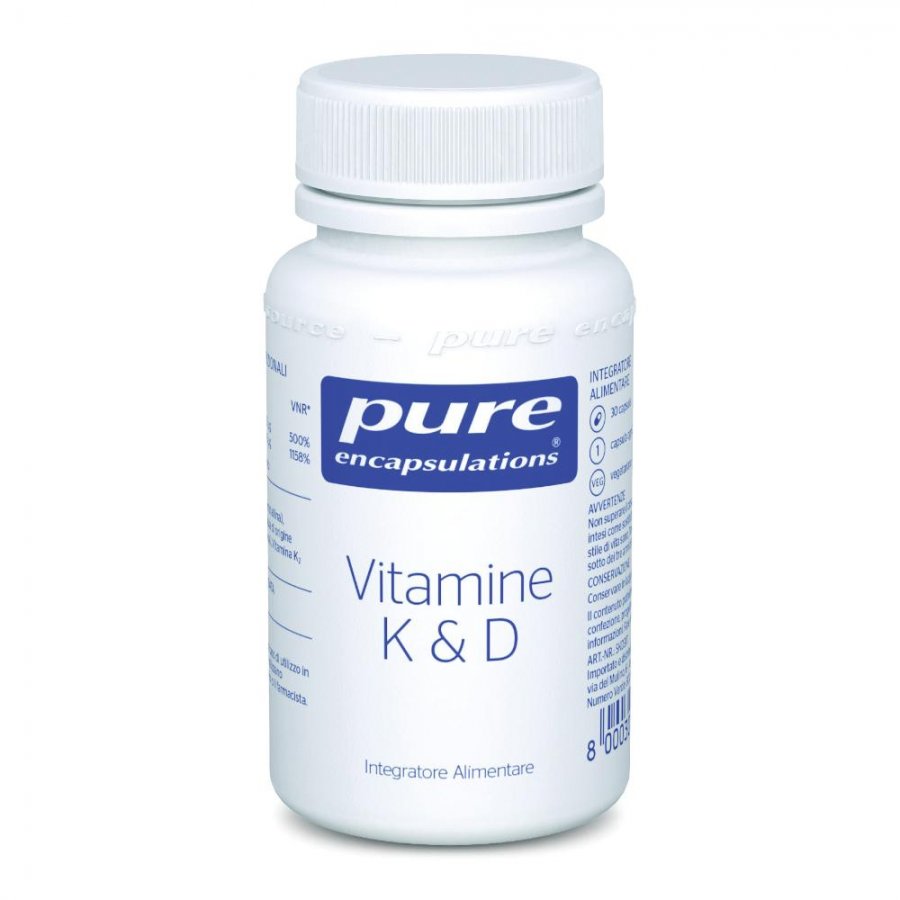 Pure Encapsulations Vitamine K e D - Supporto per Ossa e Coagulazione - 30 Capsule