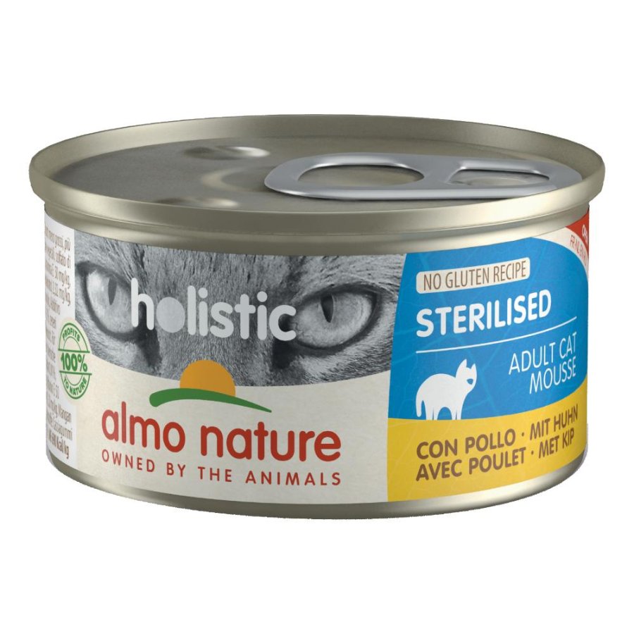 ALMO NATURE GATTO HOLISTIC STERILISED MOUSSE ADULT POLLO 85GR (lattina)