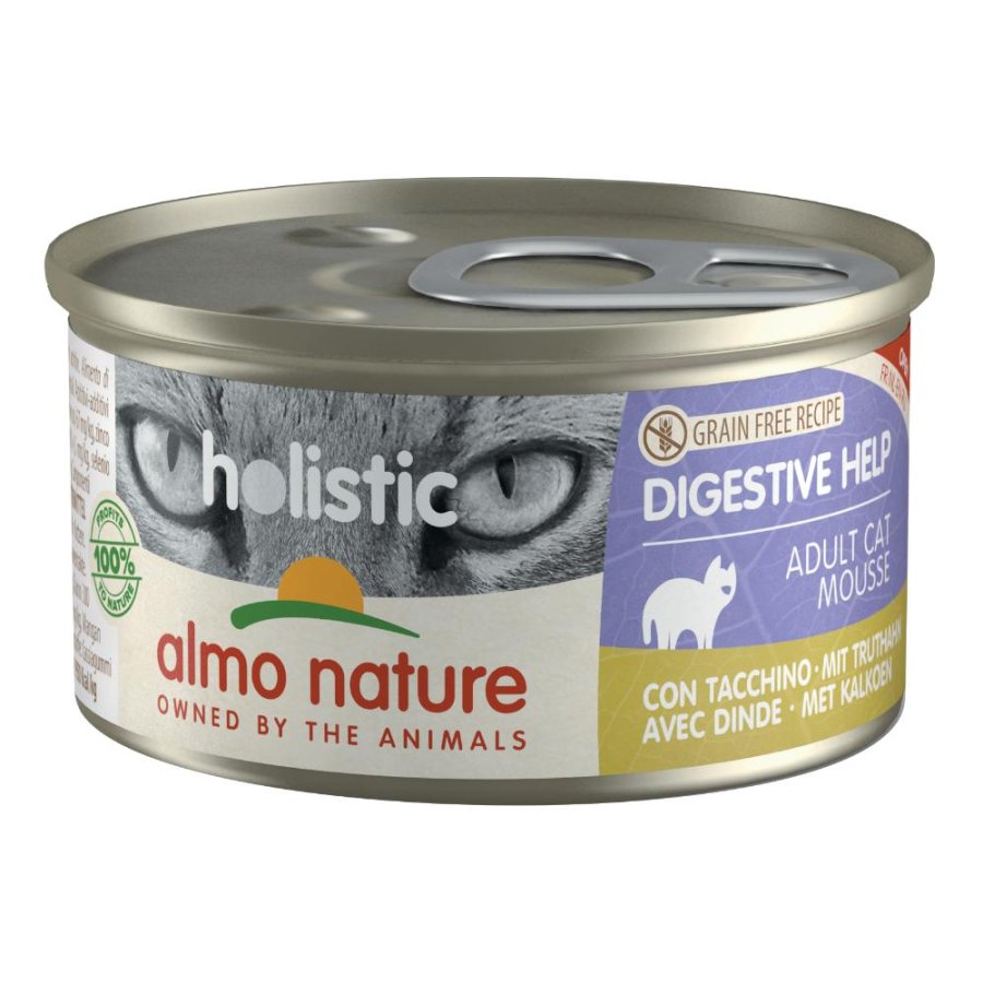 ALMO NATURE GATTO HOLISTIC GRAIN FREE DIGESTIVE MOUSSE ADULT TACCHINO 85GR (lattina)