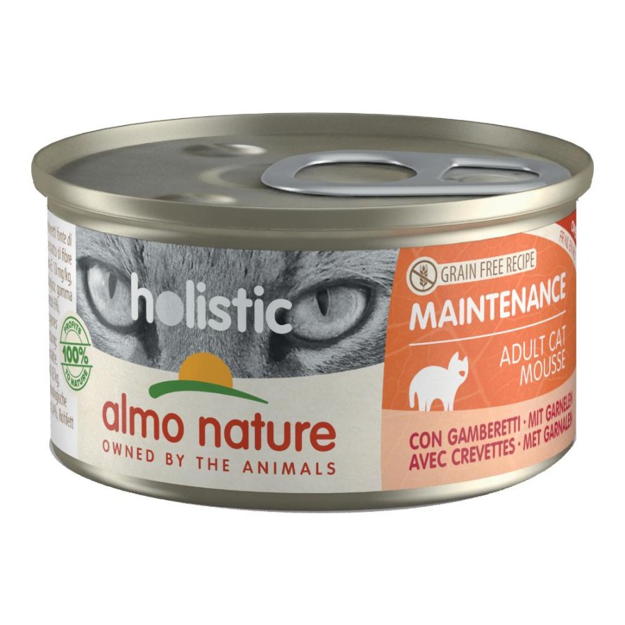 ALMO NATURE GATTO HOLISTIC GRAIN FREE MAINTENANCE MOUSSE ADULT GAMBERETTI 85GR (lattina)