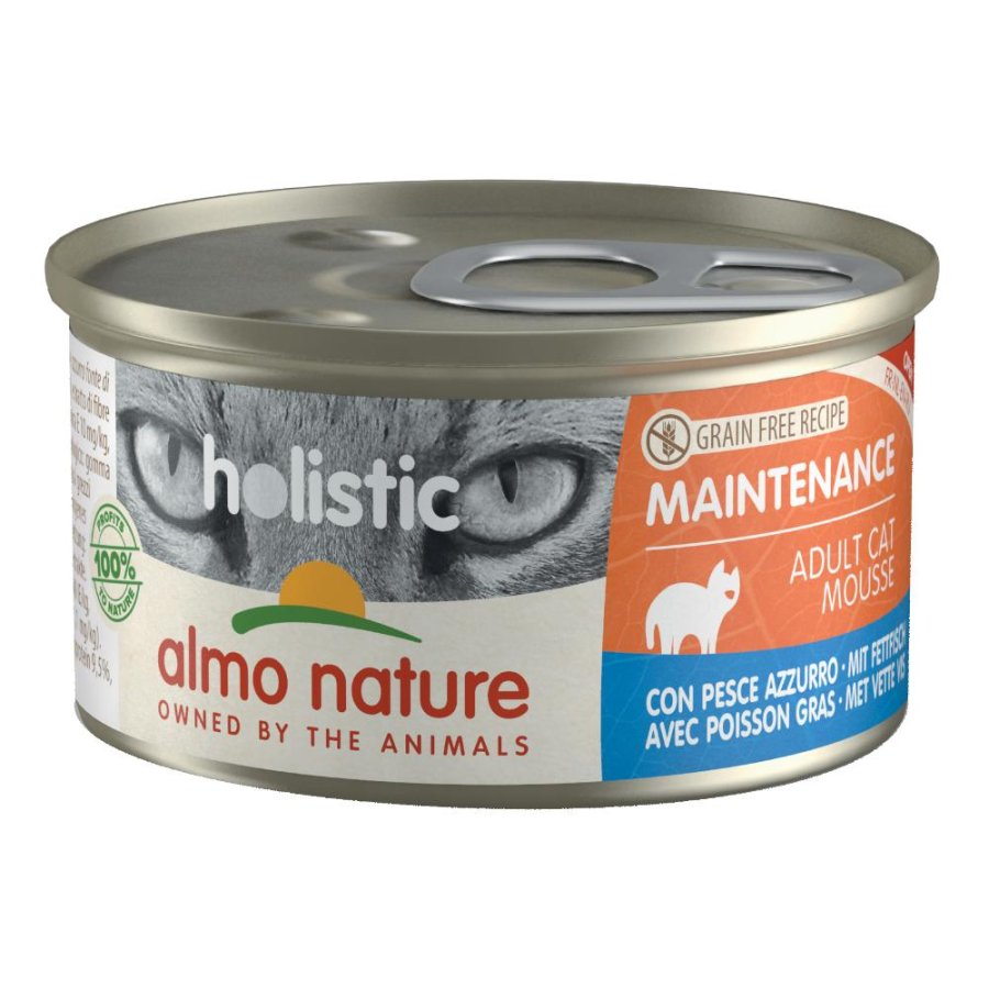 ALMO NATURE GATTO HOLISTIC GRAIN FREE MAINTENANCE MOUSSE ADULT PESCE AZZURRO 85GR (lattina)