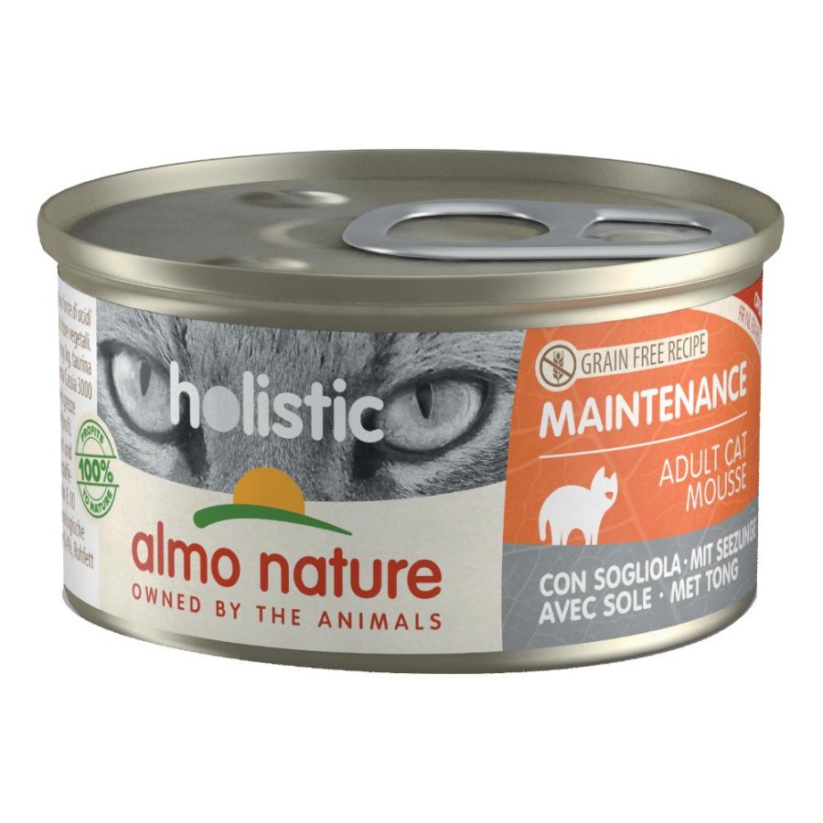 ALMO NATURE GATTO HOLISTIC GRAIN FREE MAINTENANCE MOUSSE ADULT SOGLIOLA 85GR (lattina)