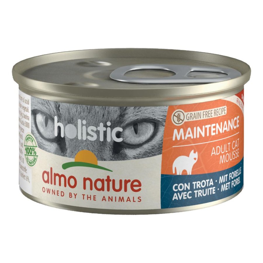 ALMO NATURE GATTO HOLISTIC GRAIN FREE MAINTENANCE MOUSSE ADULT TROTA 85GR (lattina)