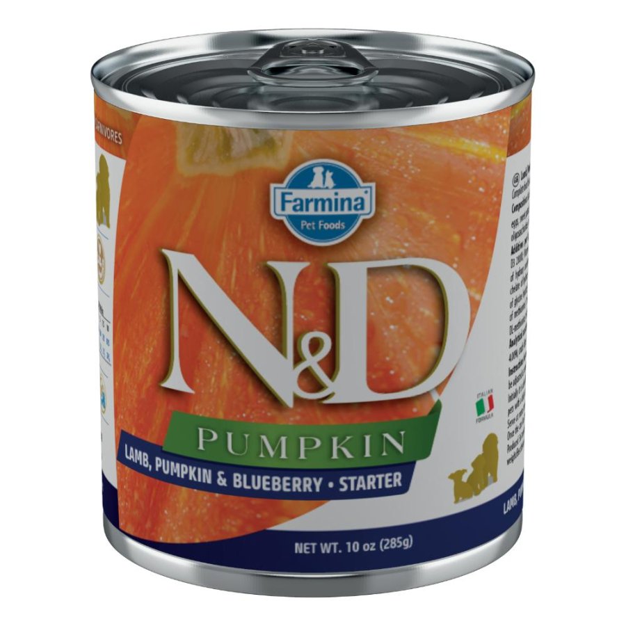 FARMINA N&D PUMPKIN CANE STARTER MINI PUPPY AGNELLO ZUCCA MIRTILLO 285GR (lattina)