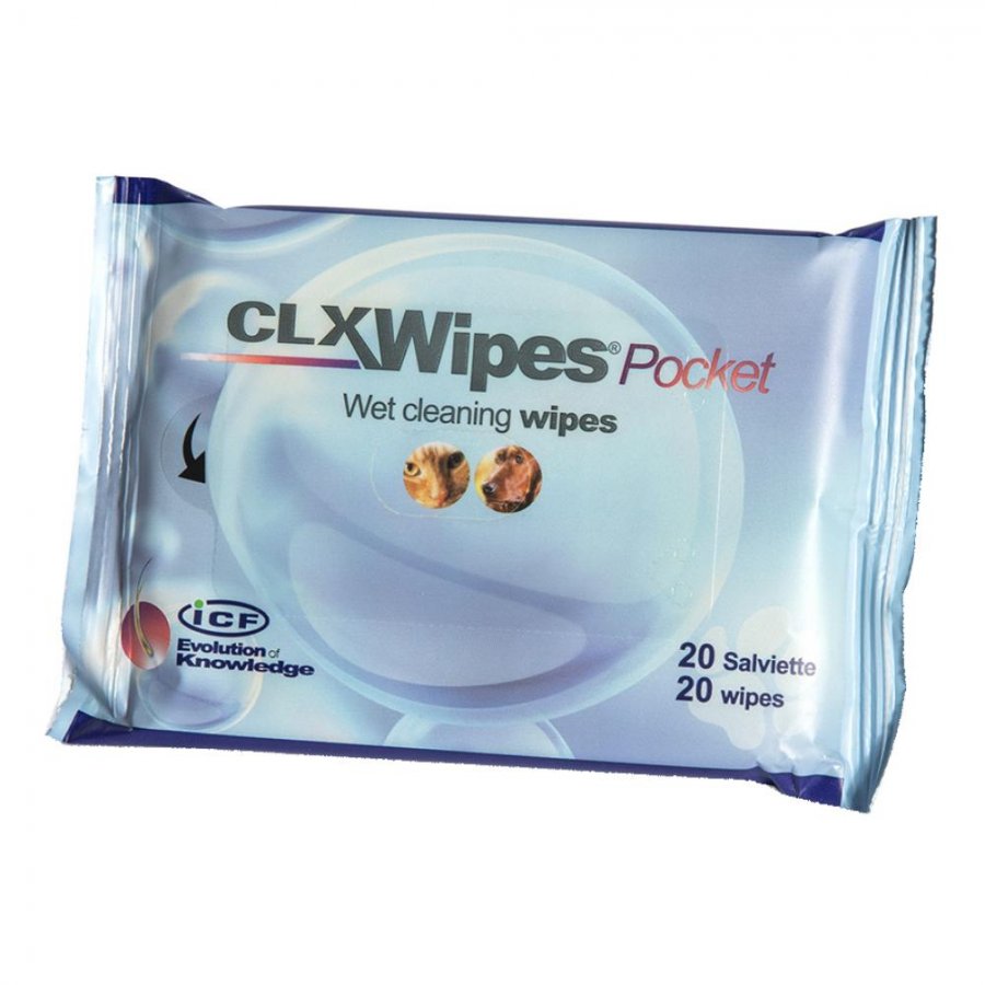 Clorexyderm Wipes Pocket 20 Salviette - Pulizia Idratante per Cani e Gatti
