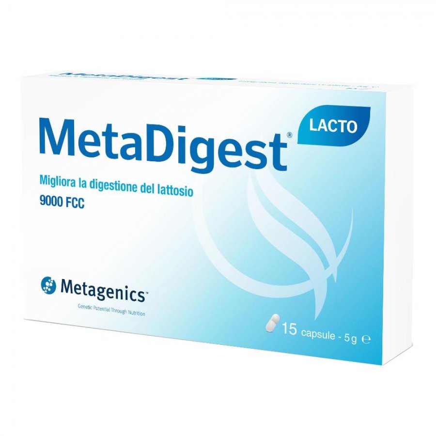 Metadigest Lacto - Integratore per migliorare la digestione del lattosio 15 capsule
