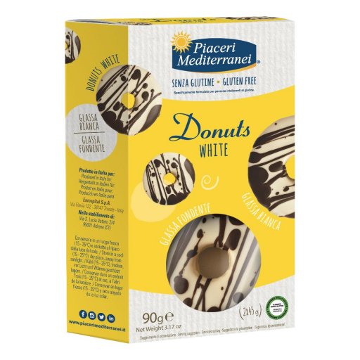 Piaceri Mediterranei Donuts Nocciole 90g - Ciambelle Al Forno Con Glassa Fondente E Granella Di Nocciole Senza Glutine