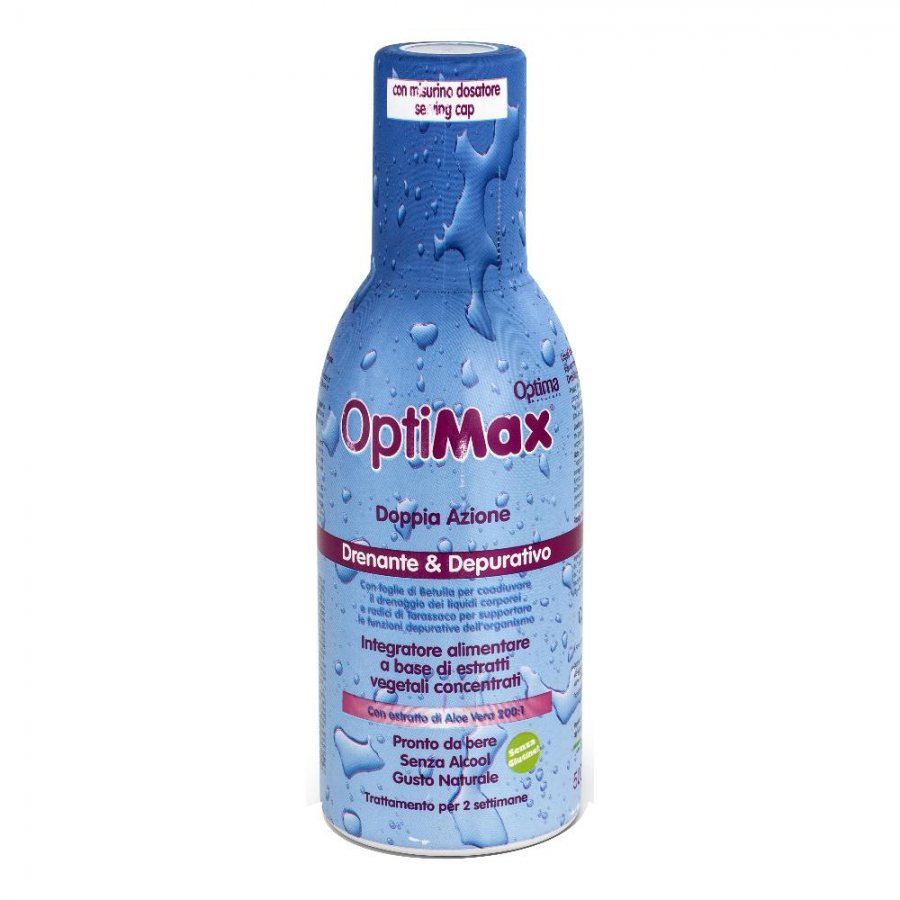 Optimax - Doppia Azione Drenante & Depurativo 500 ml, Integratore Liquido per il Tuo Benessere
