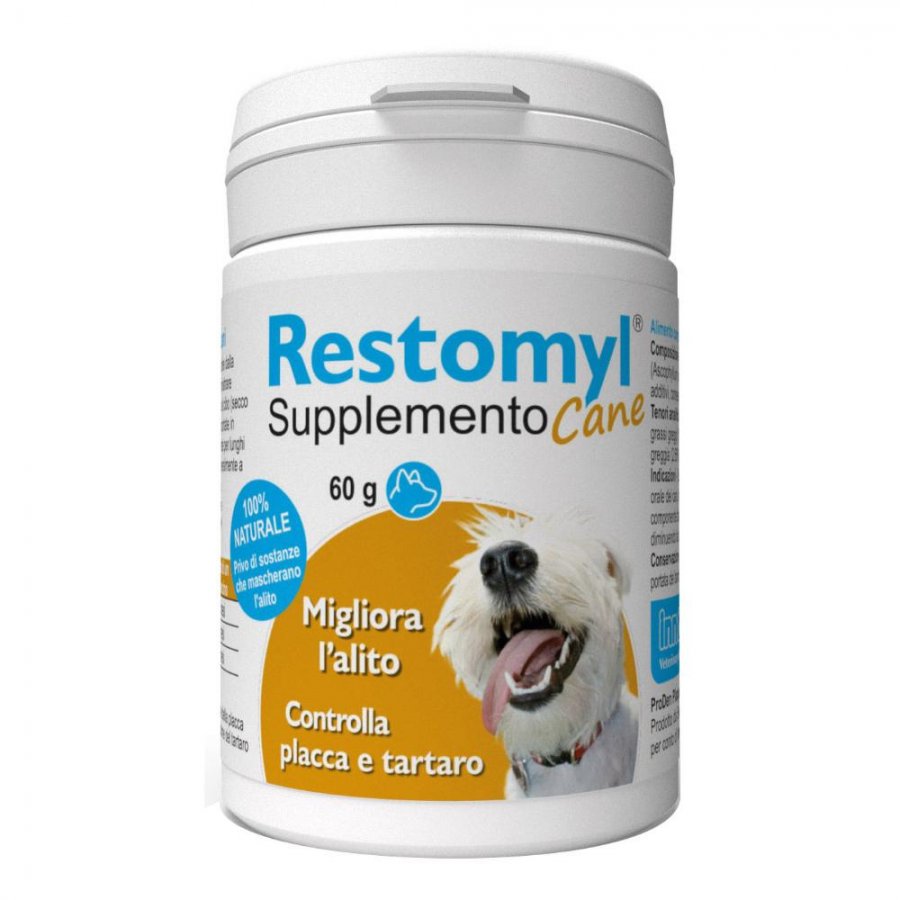 Restomyl Supplemento Cane 60g - Integratore per la Salute Orale e Immunitaria del Tuo Cane