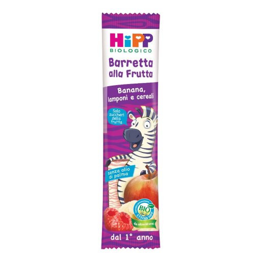 HiPP Biologico, Barretta alla Frutta Banana, Lamponi e Cereali, 23 g