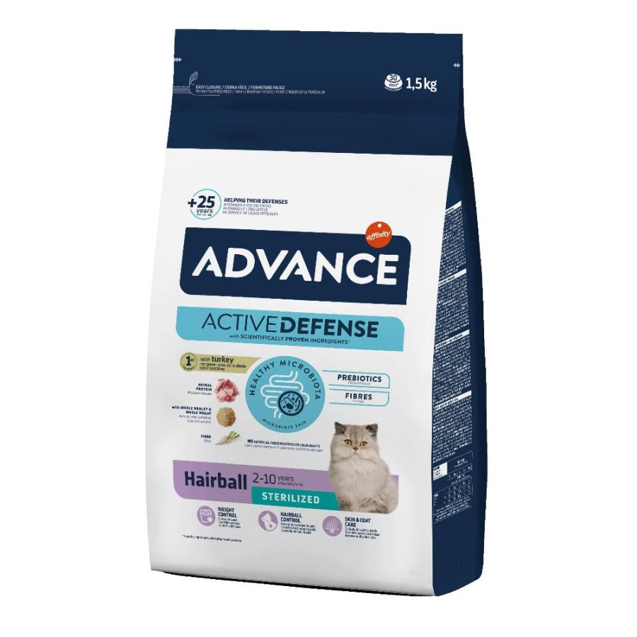 ADVANCE GATTO HAIRBALL STERILIZED TACCHINO 1,5KG FLASH