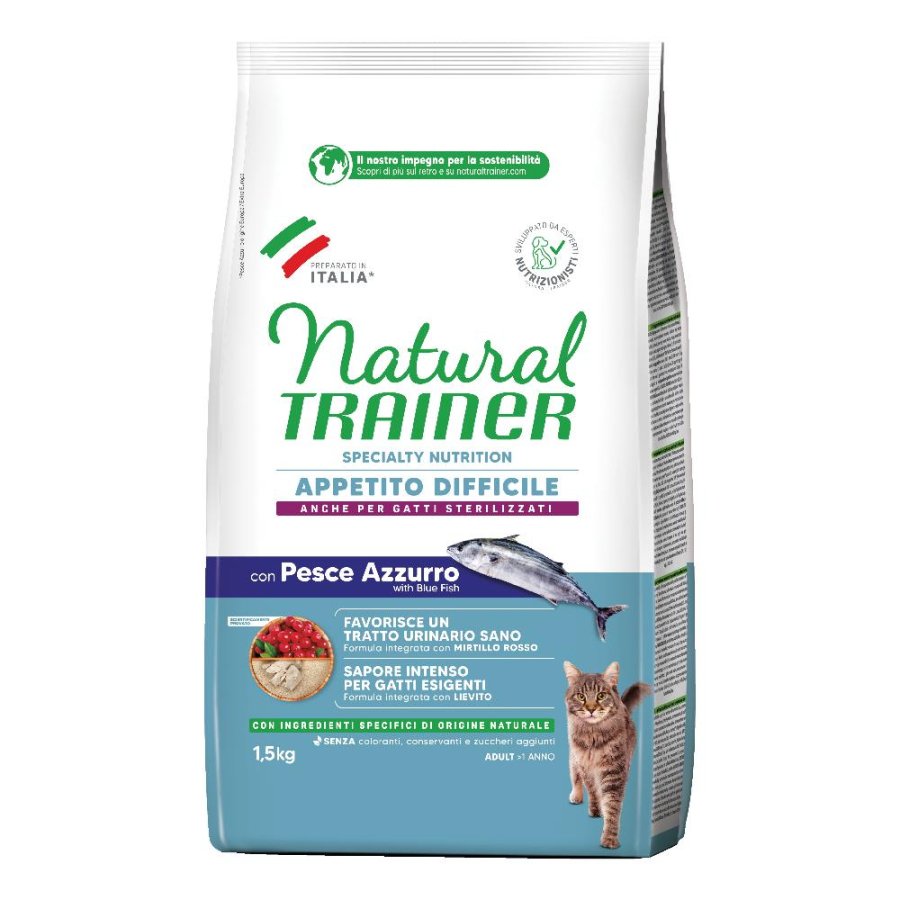 TRAINER NATURAL GATTO EXIGENT APPETITO DIFFICILE STERILIZED ADULT CARNI BIANCHE 1,5KG