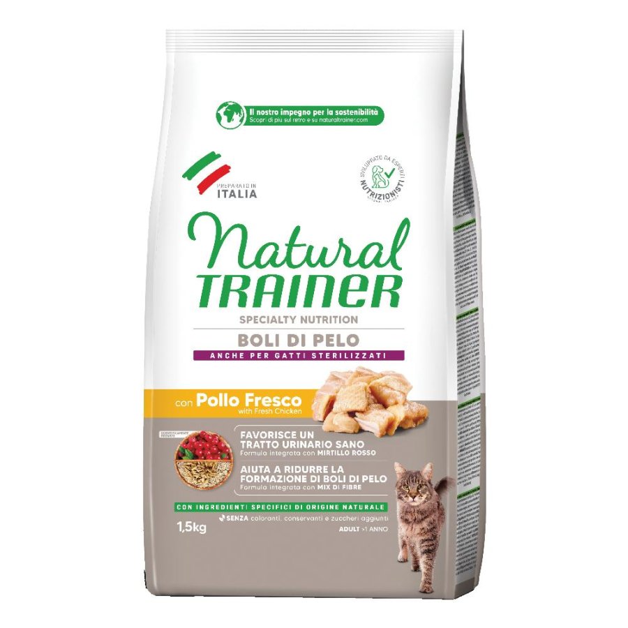 TRAINER NATURAL GATTO HAIRBALL ADULT POLLO 1,5KG