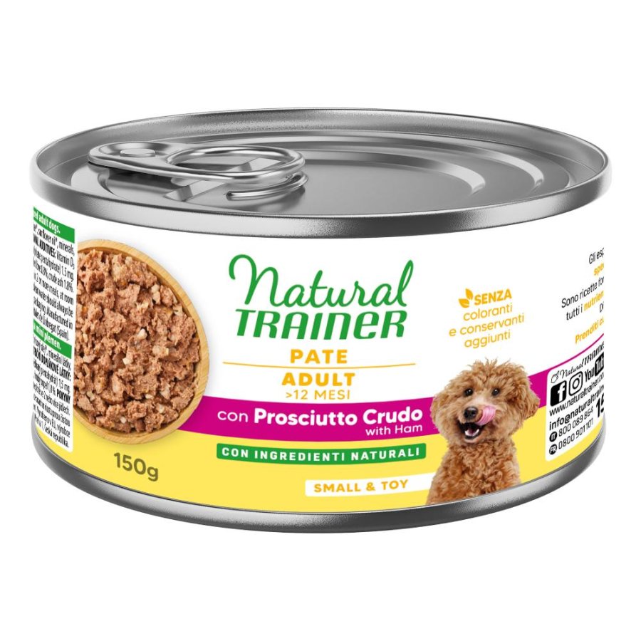 TRAINER NATURAL CANE SMALL/TOY ADULT PROSCIUTTO 150GR (lattina)