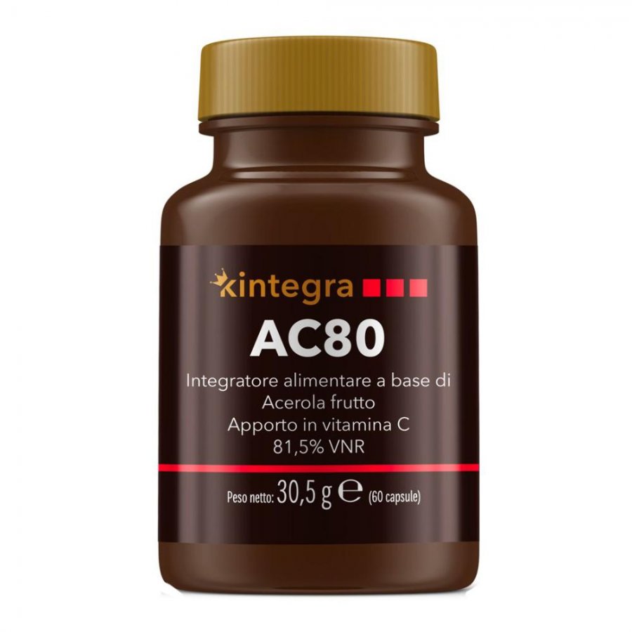AC 80 60 Cps KINTEGRA - Integratore di Vitamina C per il Benessere, 60 Capsule, Kintegra
