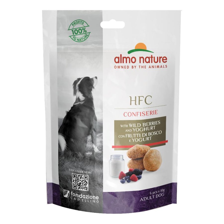ALMO NATURE CANE SNACK HFC CONFISERIE ADULT FRUTTI DI BOSCO YOGURT 60GR