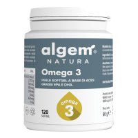 Omega 3 Algem Natura 120 Softgel - Integratore Alimentare con EPA e DHA per Funzionalità Visiva, Cardiaca e Cerebrale Omega 3 Algem Natura 120 Softgel - Integratore Alimentare con EPA e DHA per Funzionalità Visiva, Cardiaca e Cerebrale
