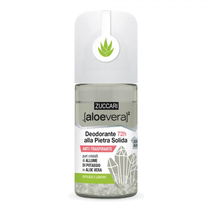 Zuccari - Aloevera2 Deodorante Pietra Solida Roll-On 50 ml - Deodorante Naturale e Delicato