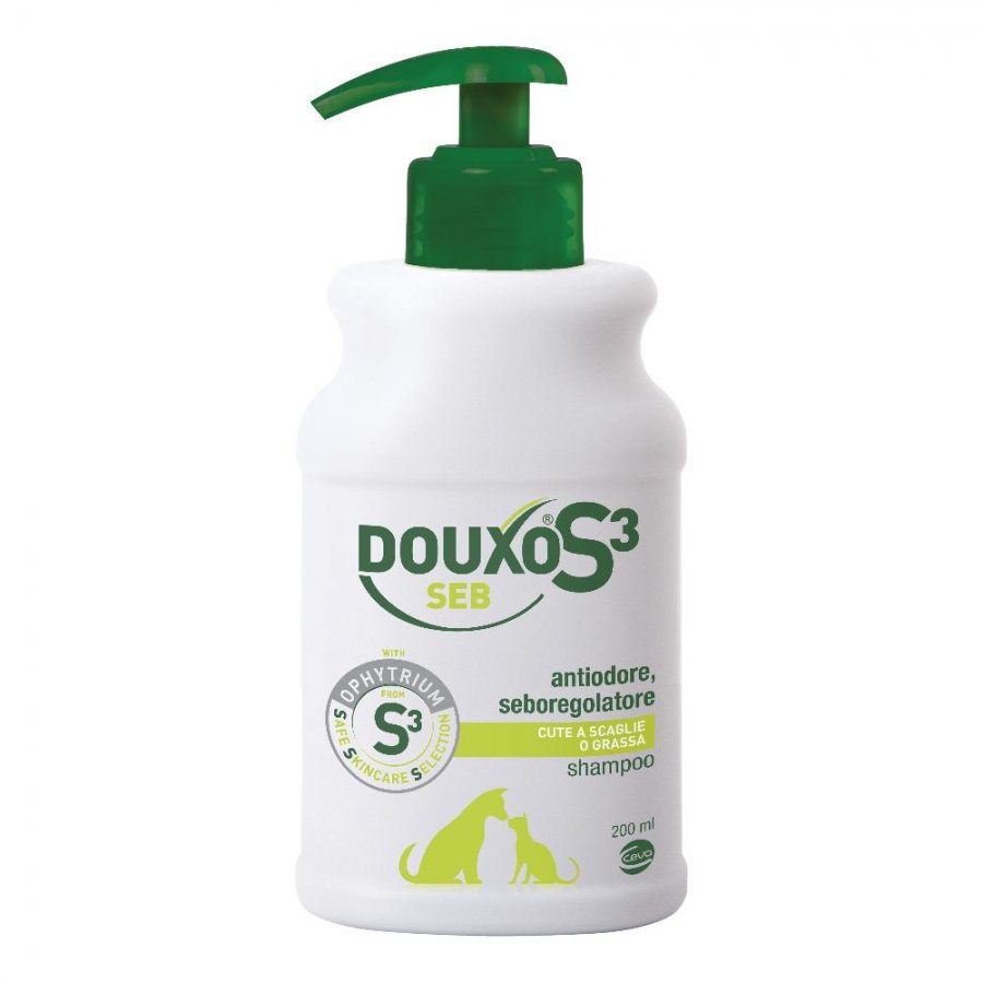 Douxo S3 Seb Shampoo Antiodore Seboregolatore per Cani e Gatti 200ml - Controllo dell'Odore e del Sebo