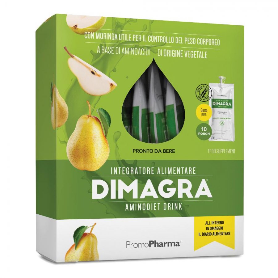 Dimagra Aminodiet Drink 10 Pouch da 80g Gusto Pera - Integratore Proteico in Pouch Monodose