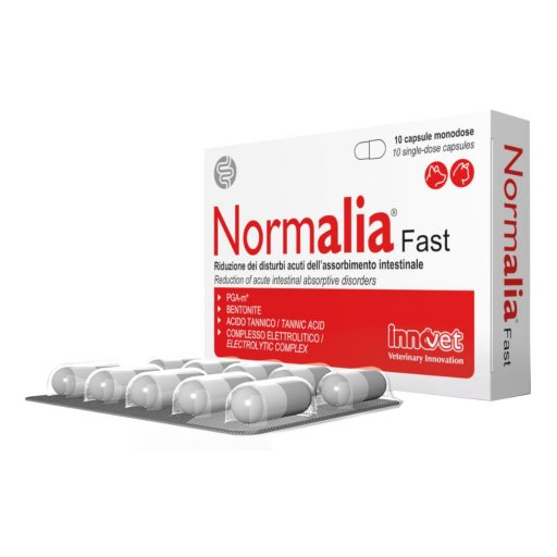 Normalia Fast Medicinale per l'Intestino di Cani e Gatti 10 Capsule Monodose - Supporto Digestivo per Animali Domestici