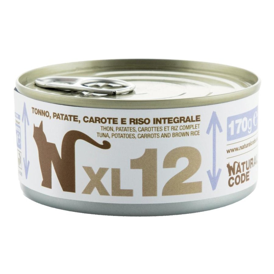 NATURAL CODE GATTO XL12 TONNO PATATE CAROTE RISO INTEGRALE 170GR (lattina)