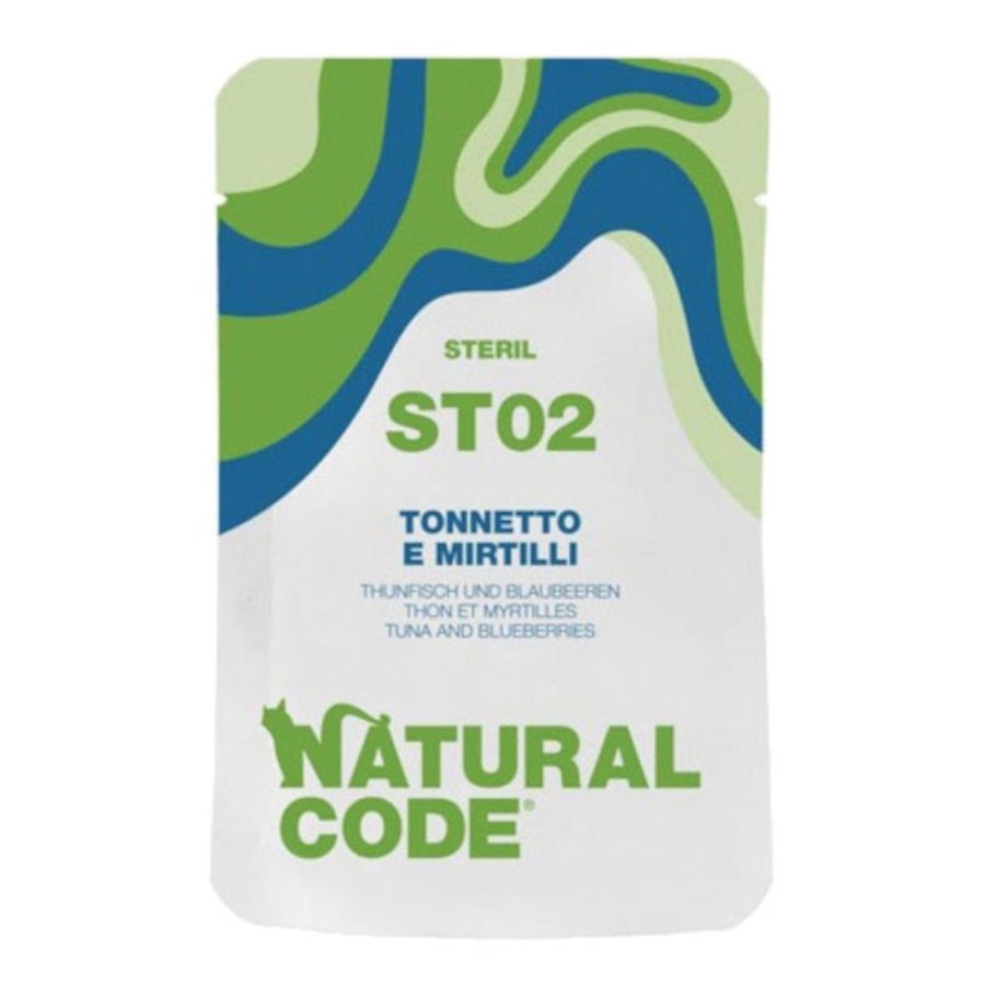 NATURAL CODE GATTO ST02 STERIL TONNETTO MIRTILLI 70GR (bustina)
