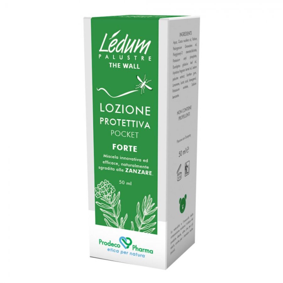 Ledum The Wall Lozione Protettiva Repellente Forte Pocket 50ml - Protezione Totale con Ledum Palustre, Parfum e Oli Essenziali
